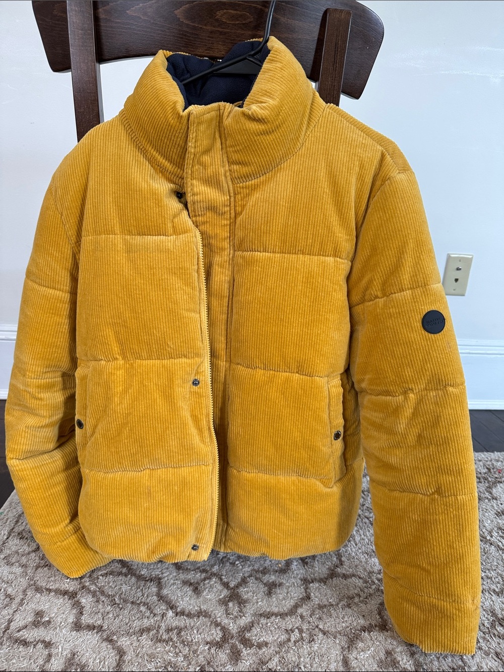 NATIVE YOUTH Mustard Yellow Corduroy Puffer Jacket